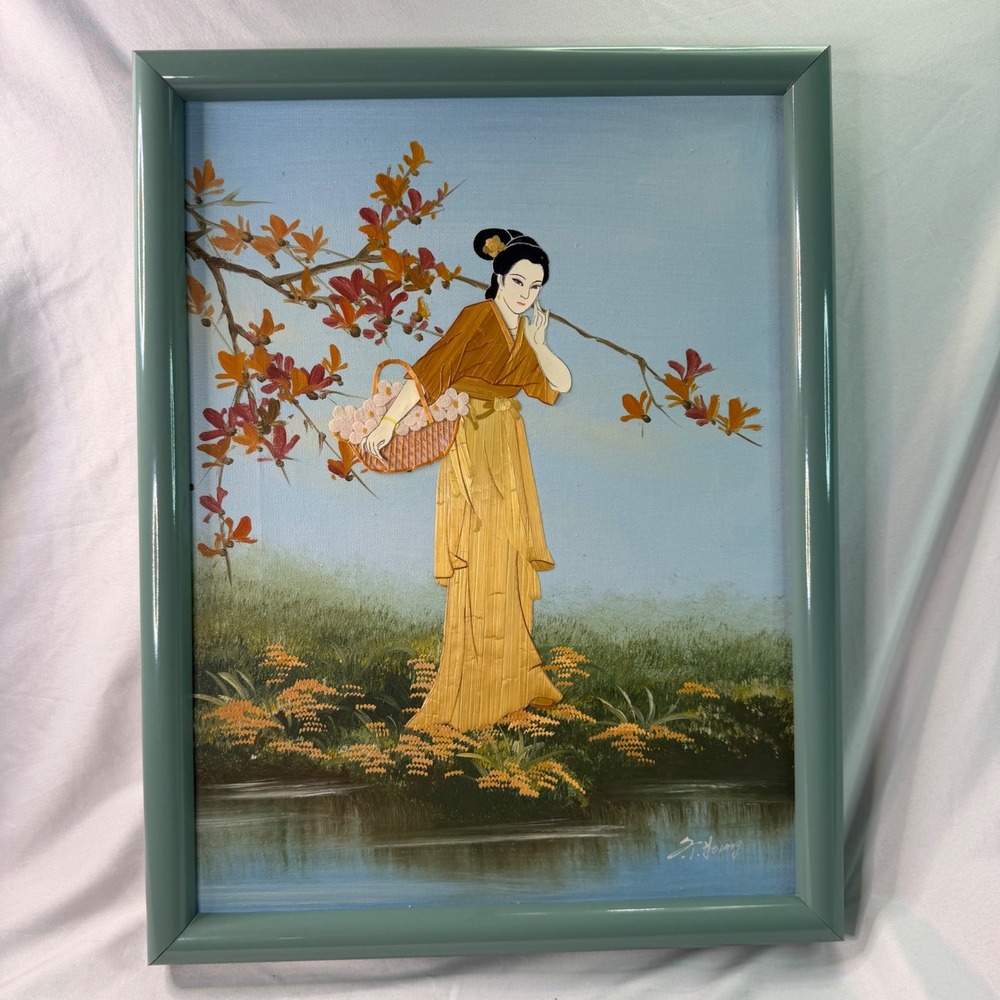 Artistic Impressions S Young Asian Woman Oil Painting Framed COA 691890